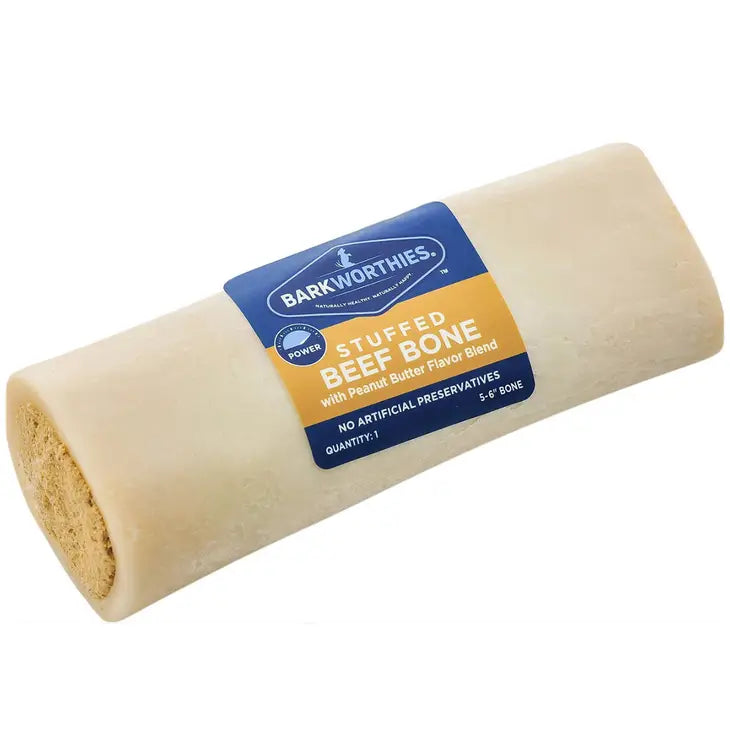 Barkworthies Stuffed Shin Bone Dog Chew
